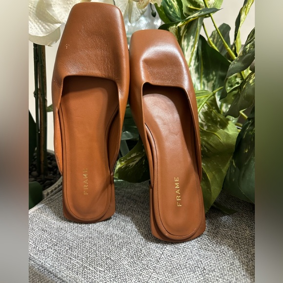 NWT Frame Le Town Leather Mule Tobacco Brown Size: 36 Never won Great for Summer - Picture 11 of 12